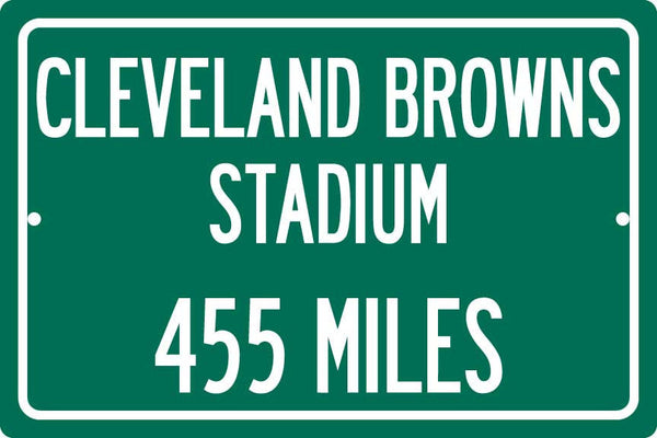 Personalized Highway Distance Sign To: Cleveland Browns Stadium, Home of the Cleveland Browns
