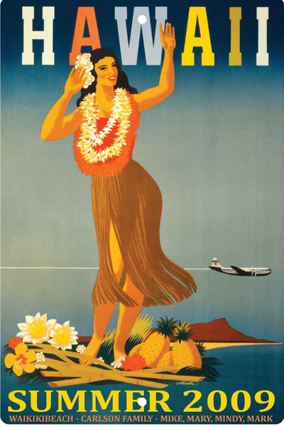 Personalized Hawaii Vintage Travel Sign