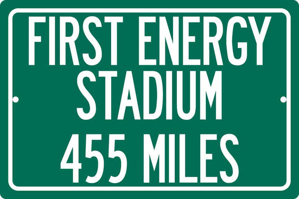 Personalized Highway Distance Sign To: FirstEnergy Stadium, Home of the Cleveland Browns