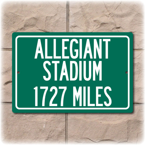 Personalized Highway Distance Sign To: Allegiant Stadium - Future Home of the Las Vegas Raiders