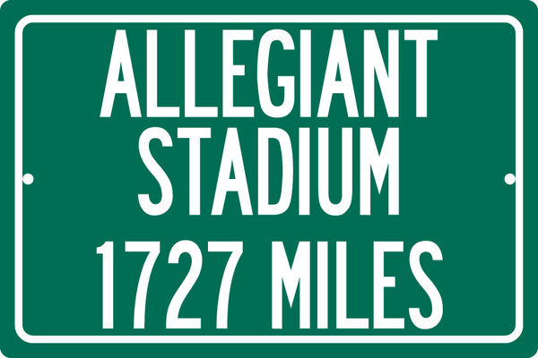 Personalized Highway Distance Sign To: Allegiant Stadium - Future Home of the Las Vegas Raiders