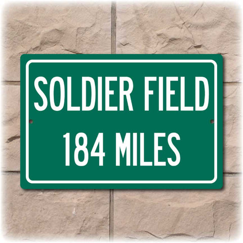 Personalized Highway Distance Sign To: Soldier Field, Home of the Chicago Bears