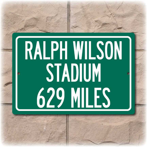 Personalized Highway Distance Sign To: Ralph Wilson Stadium, Home of the Buffalo Bills