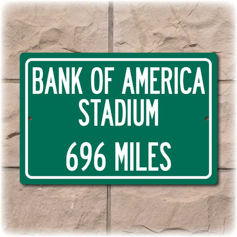 Personalized Highway Distance Sign To: Bank of America Stadium, Home of the Carolina Panthers