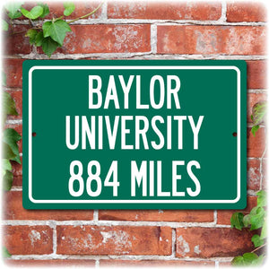 Personalized University Highway Distance Sign - Baylor