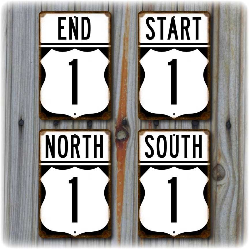 Florida US 1 South Replica Highway Sign - Key West, Big Pine Key, Marathon, Islamorada, Key Largo