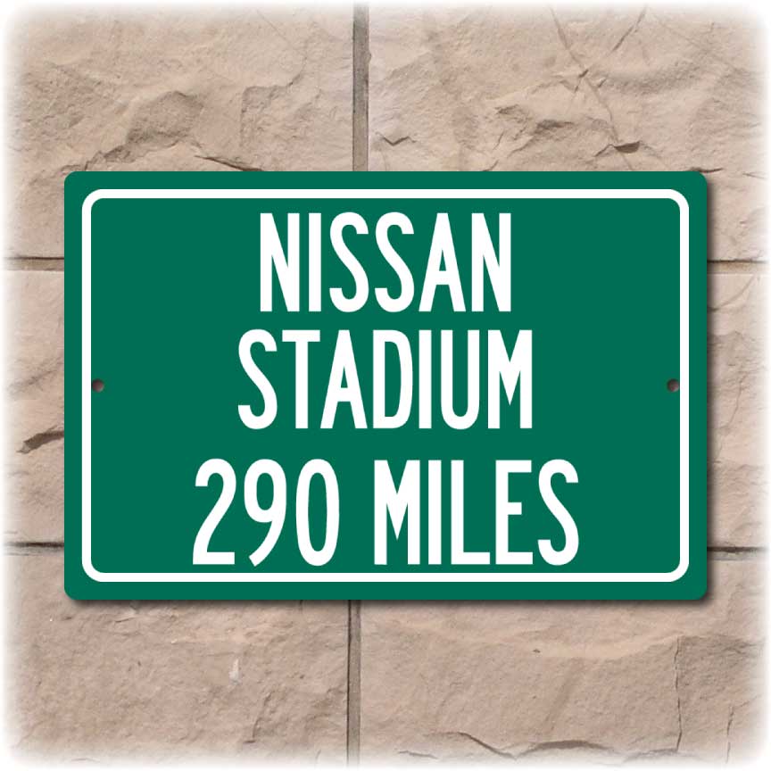 Personalized Highway Distance Sign To: Nissan Stadium, Home of the Tennessee Titans