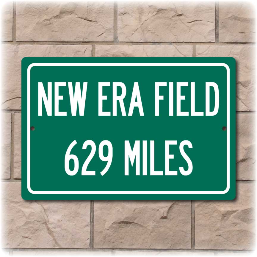 Personalized Highway Distance Sign To: New Era Field, Home of the Buffalo Bills