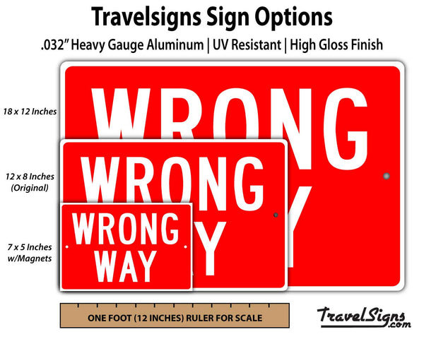 Wrong Way Highway Street Sign