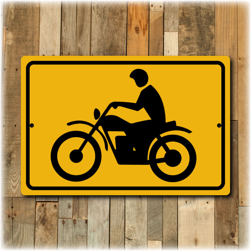Motorcycle Warning DOT Street Sign