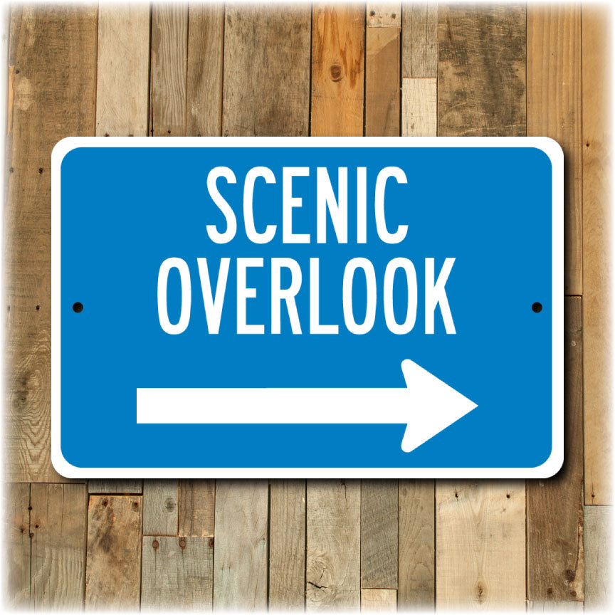 Overlooking Sign Scenic Overlook Arrow DOT Highway Sign – Travelsigns