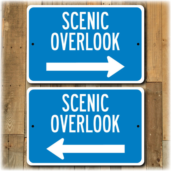 Scenic Overlook Arrow DOT Highway Sign