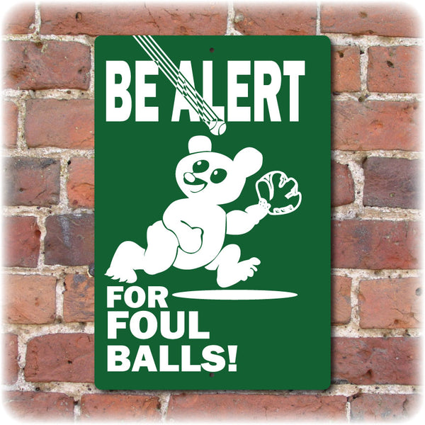 Wrigley Field Foul Ball Sign