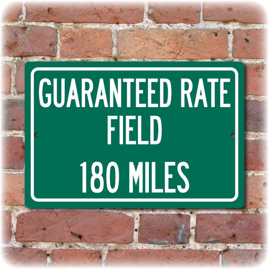 Personalized Highway Distance Sign To: Guaranteed Rate Field, Home of the Chicago White Sox