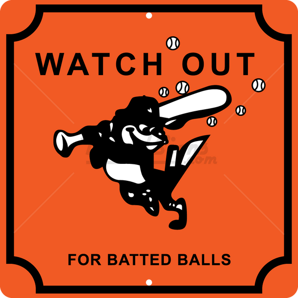 Vintage Foul Balls Sign