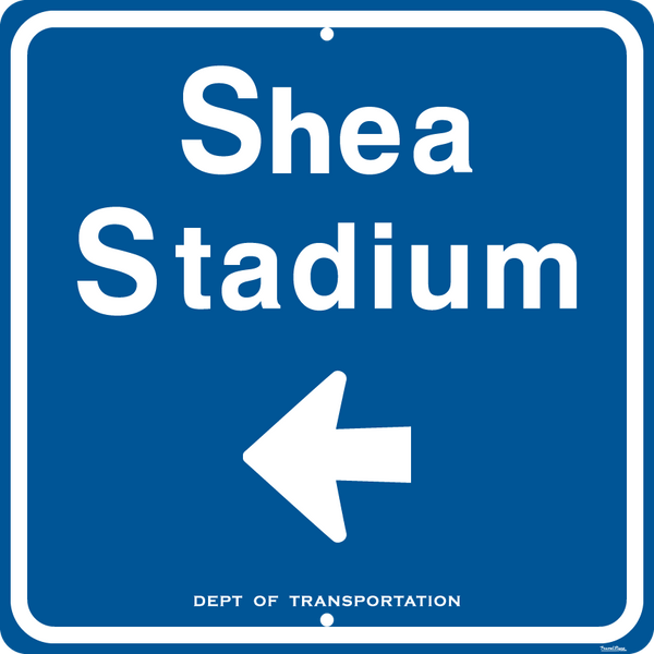 Shea Stadium Direction Arrow Sign