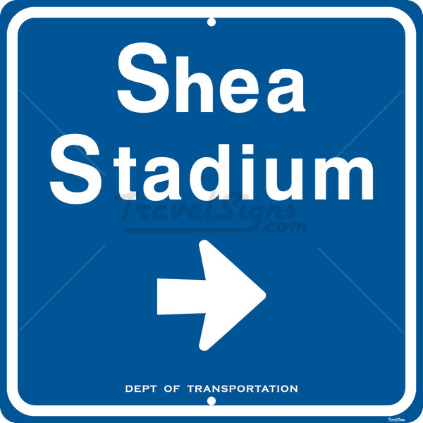 Shea Stadium Direction Arrow Sign