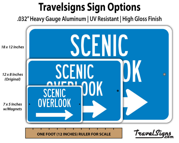 Scenic Overlook Arrow DOT Highway Sign