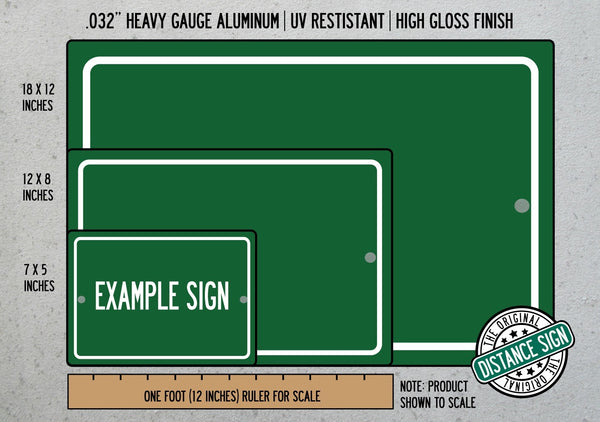 Personalized Highway Distance Sign To: Yellowstone National Park