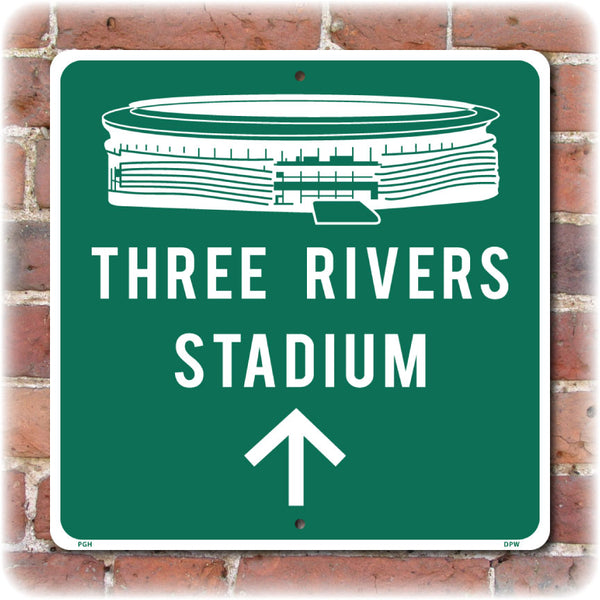 Three Rivers Stadium Direction Sign, Previous Home of the Pittsburgh Pirates and Steelers