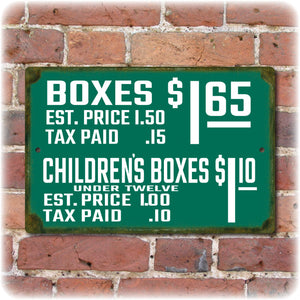 Wrigley Field Vintage Ticket Prices Sign