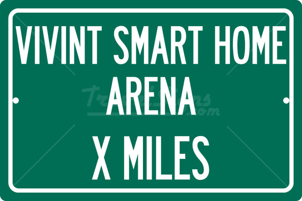 Personalized Highway Distance Sign To: Vivint Smart Home Arena, Home of the Utah Jazz