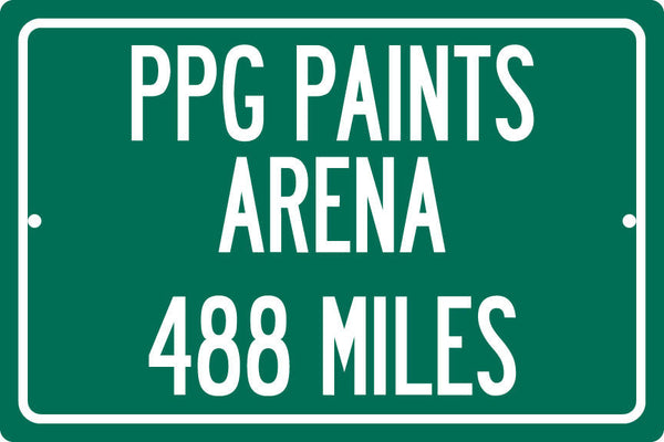 Personalized Highway Distance Sign To: PPG Paints Arena, Home of the Pittsburgh Penguins