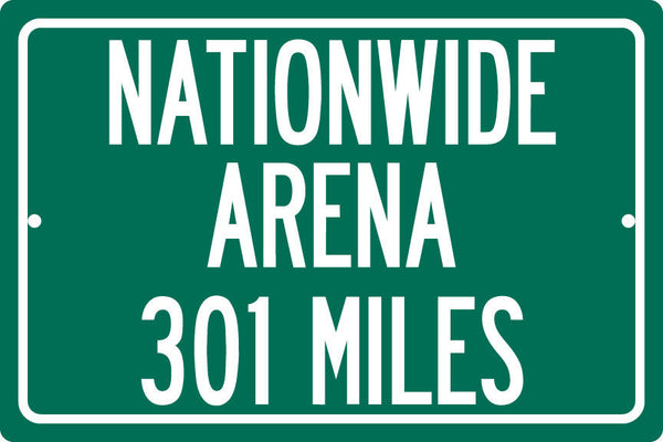 Personalized Highway Distance Sign To: Nationwide Arena, Home of the Columbus Blue Jackets