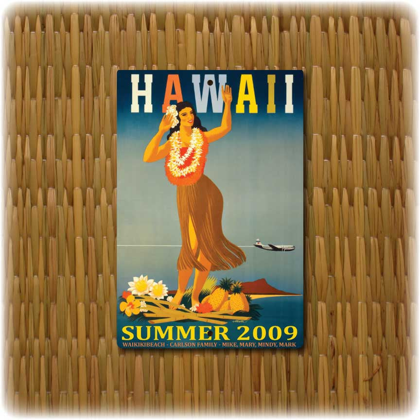 Personalized Hawaii Vintage Travel Sign