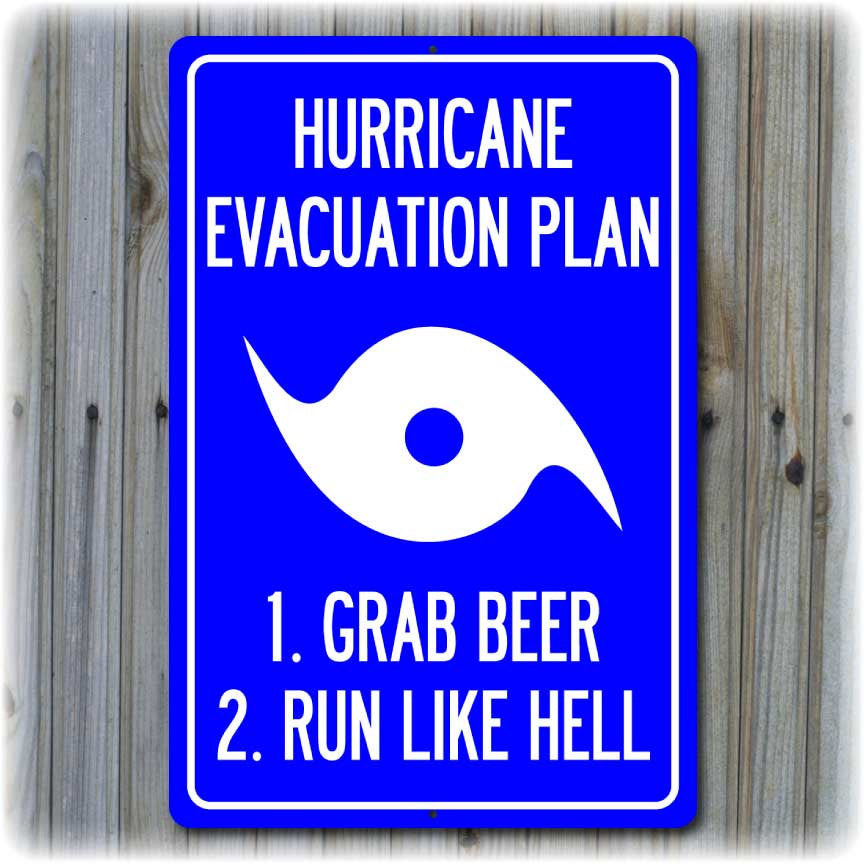 Hurricane Evacuation Plan Sign