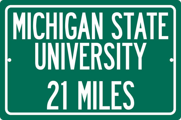 Personalized University Highway Distance Sign - Michigan State