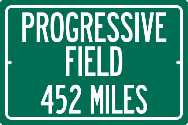 Personalized Highway Distance Sign To: Progressive Field, Home of the Cleveland Indians