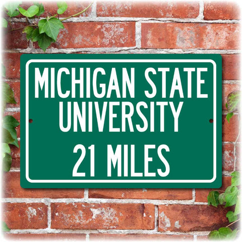 Personalized University Highway Distance Sign - Michigan State