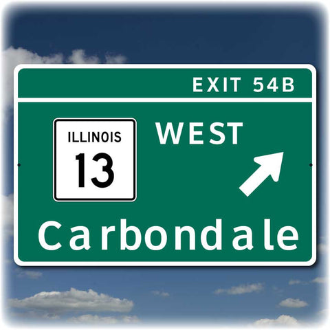 Southern Illinois I-57 Exit Sign Replica