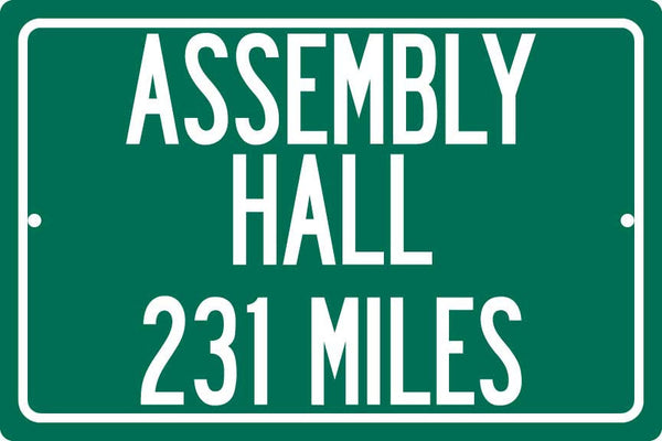 Personalized University Highway Distance Sign - IU Assembly Hall