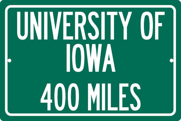 Personalized University Highway Distance Sign - Iowa