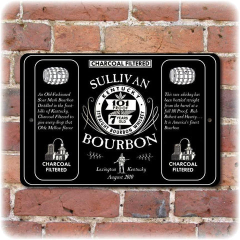 Personalized Vintage Bourbon Advertising Sign