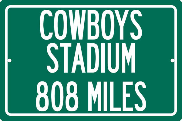 Personalized Highway Distance Sign To: Cowboys Stadium, Home of the Dallas Cowboys
