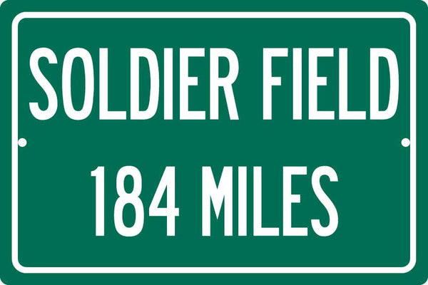 Personalized Highway Distance Sign To: Soldier Field, Home of the Chicago Bears