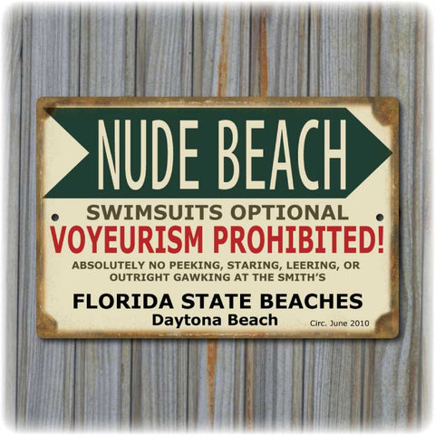 Nude Beach Personalized Sign