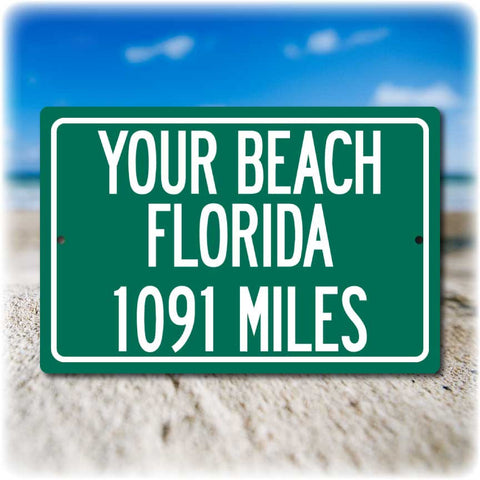 Your Favorite Beach Personalized Distance Sign