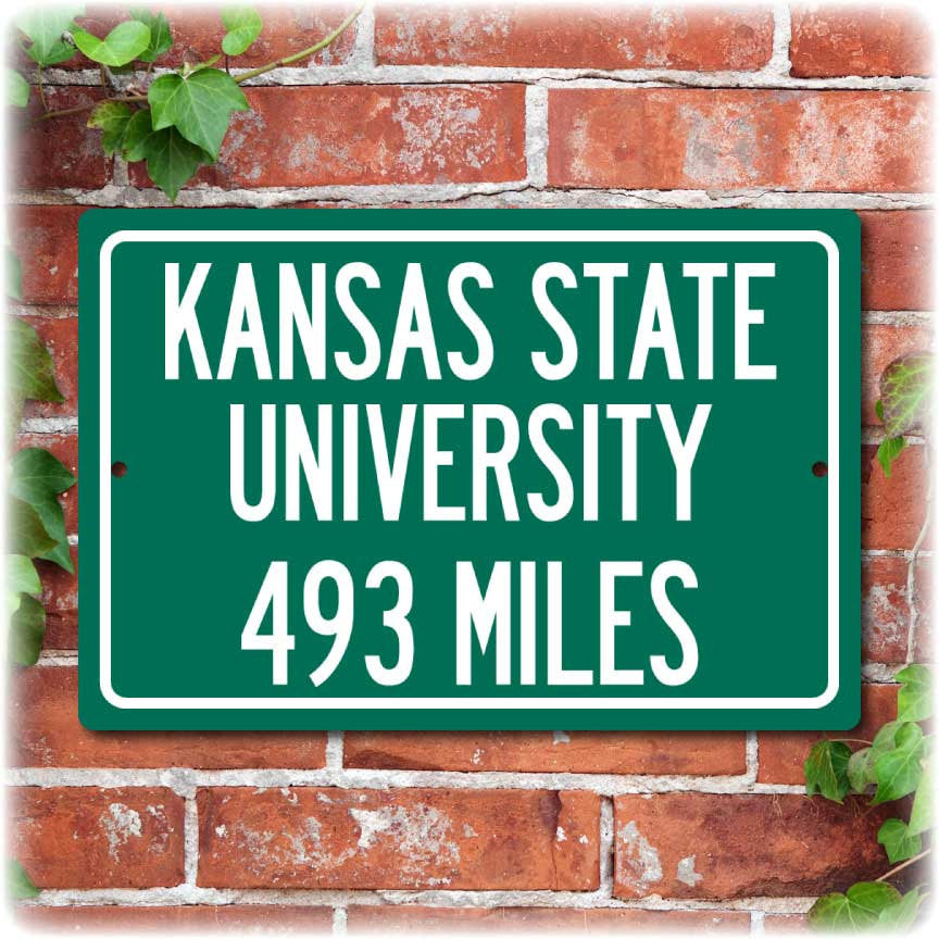 Personalized University Highway Distance Sign - Kansas State