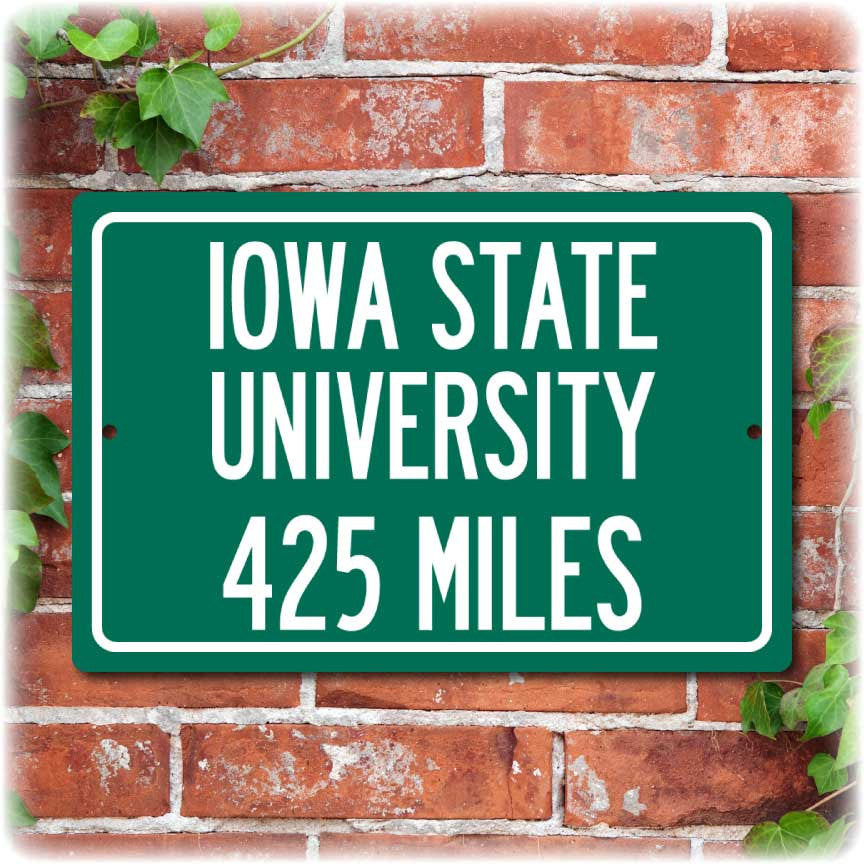Personalized University Highway Distance Sign - Iowa State