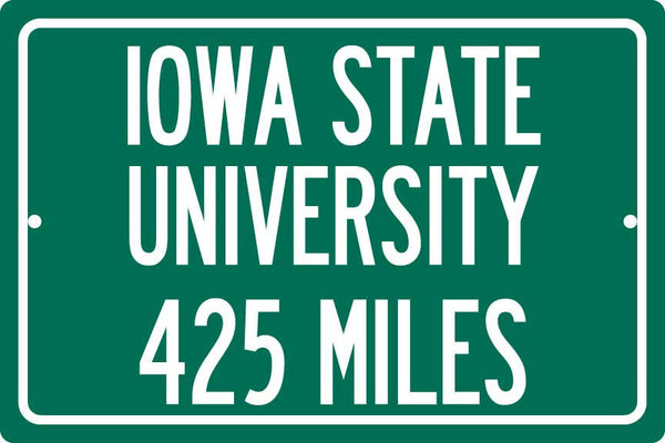 Personalized University Highway Distance Sign - Iowa State