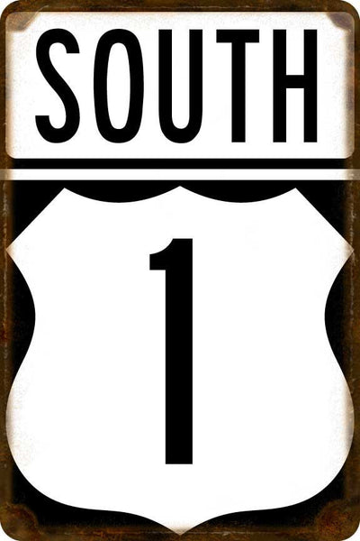 Florida US 1 South Replica Highway Sign - Key West, Big Pine Key, Marathon, Islamorada, Key Largo