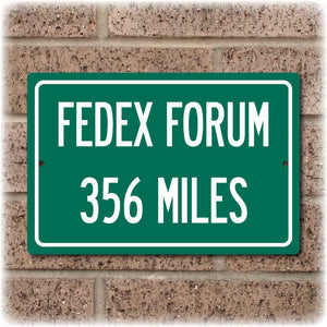 Personalized Highway Distance Sign To: FedEx Forum, Home of the Memphis Grizzlies