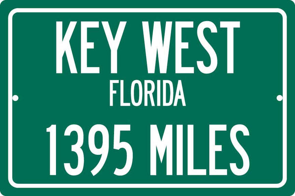Personalized Highway Distance Sign To: Key West Florida, the Conch Republic