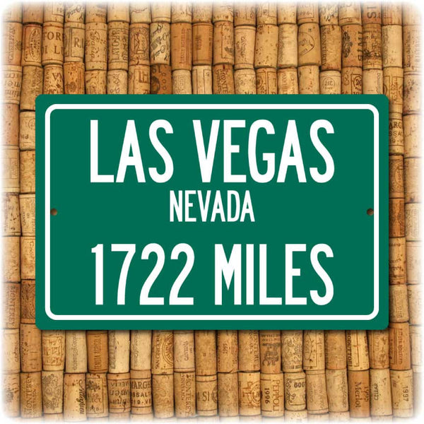 Personalized Highway Distance Sign To: Las Vegas Nevada - Sin City