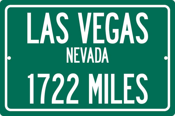Personalized Highway Distance Sign To: Las Vegas Nevada - Sin City