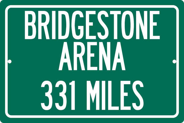 Personalized Highway Distance Sign To: Bridgestone Arena, Home of the Nashville Predators